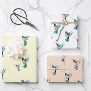 Watercolor Hummingbird Wrapping Paper Sheets