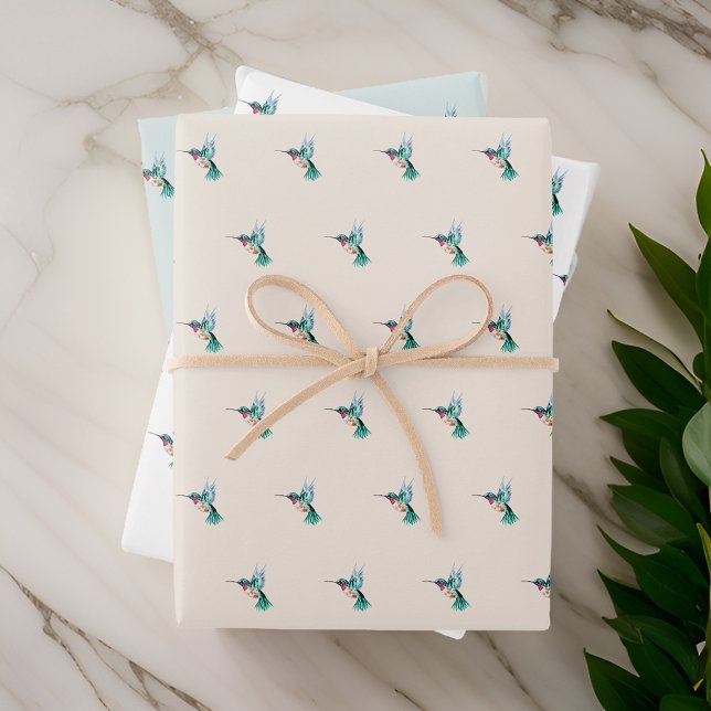 Watercolor Hummingbird Wrapping Paper Sheets (Creator Uploaded)