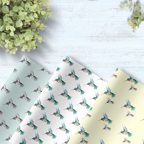 Watercolor Hummingbird Wrapping Paper Sheets