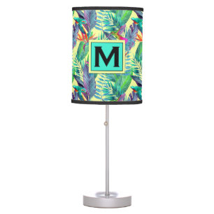 Watercolor Hummingbirds Add Your Initial Table Lamp