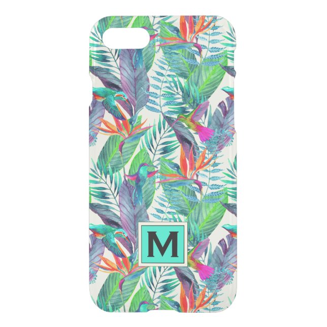 Watercolor Hummingbirds | Add Your Initial Uncommon iPhone Case (Back)