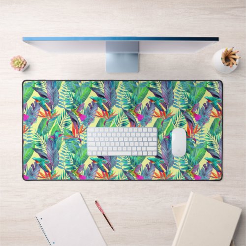 Watercolor Hummingbirds Desk Mat