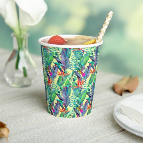 Watercolor Hummingbirds Paper Cups