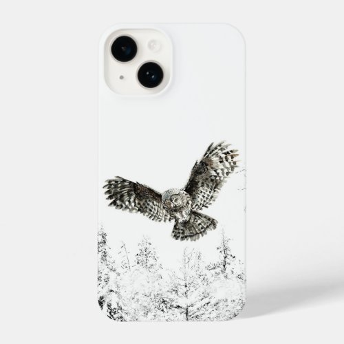 Watercolor Hunting Owl Bird Wildife Nature Art iPhone 14 Case