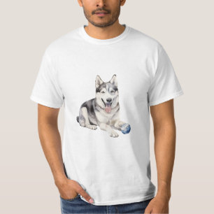 Watercolor Husky Dog T-Shirt