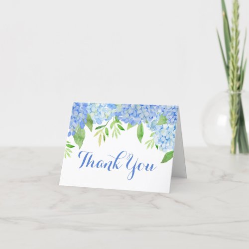 Watercolor Hydrangea Blue Floral Thank You