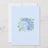 Watercolor Hydrangea Blue Floral Wedding Invitation (Back)