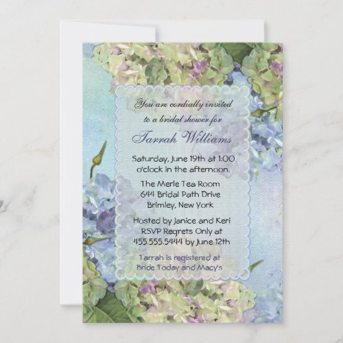 Watercolor Hydrangea - Bridal Shower Invitations
