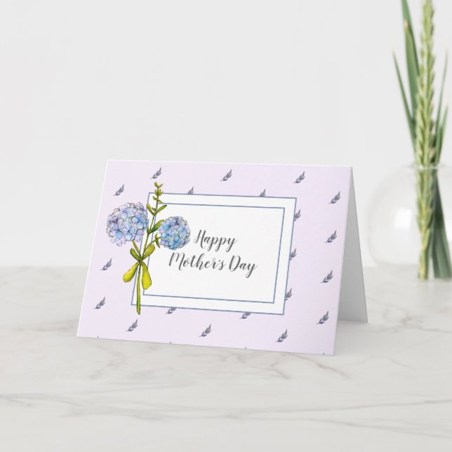 Watercolor Hydrangea Card (Front)