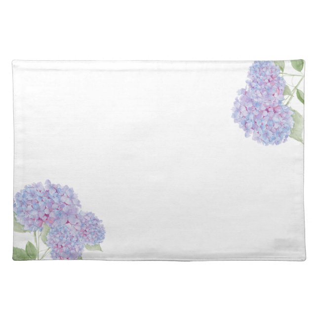 Watercolor Hydrangea Cloth Placemat (Front)