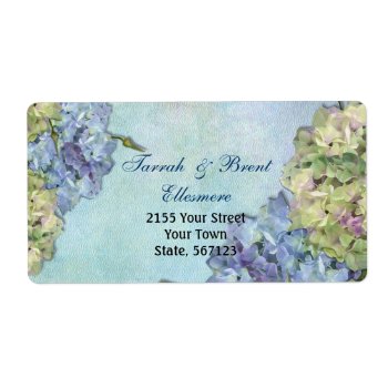 Watercolor Hydrangea Floral -  Address Label by SpiceTree_Weddings at Zazzle