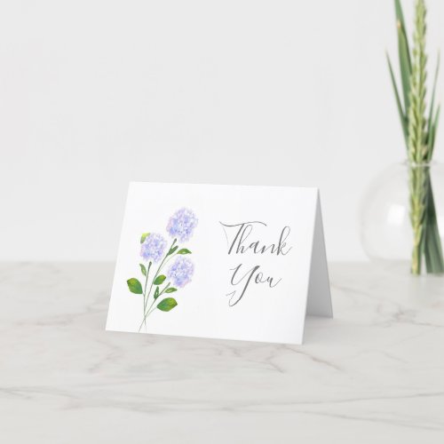 Watercolor Hydrangea Floral Stems Thank You Card