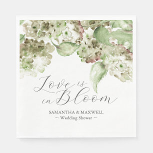Watercolor Hydrangea Flowers Wedding Shower Napkins