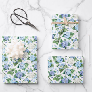 Watercolor Hydrangea Flowers Wrapping Paper Sheets
