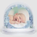 watercolor hydrangea frame Baptism thank you  Snow Globe