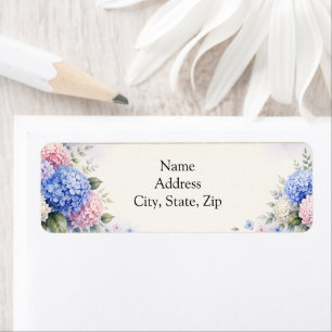 Watercolor Hydrangea Garden Label