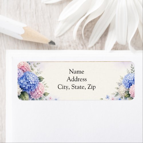 Watercolor Hydrangea Garden Label