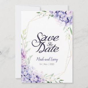 Watercolor Hydrangea Invitations Save the Date