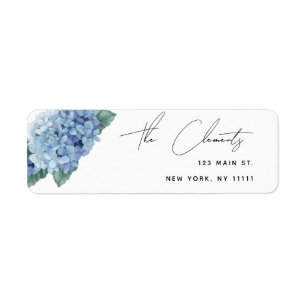 Watercolor Hydrangea Modern Return Address Label