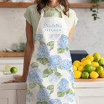 Watercolor Hydrangea Name Apron<br><div class="desc">Whip up something wonderful in style with this charming personalized apron! Featuring a delicate watercolor hydrangea pattern in soft pastel hues,  this apron adds a touch of floral elegance to any kitchen. Customize it with any name to make it truly yours</div>