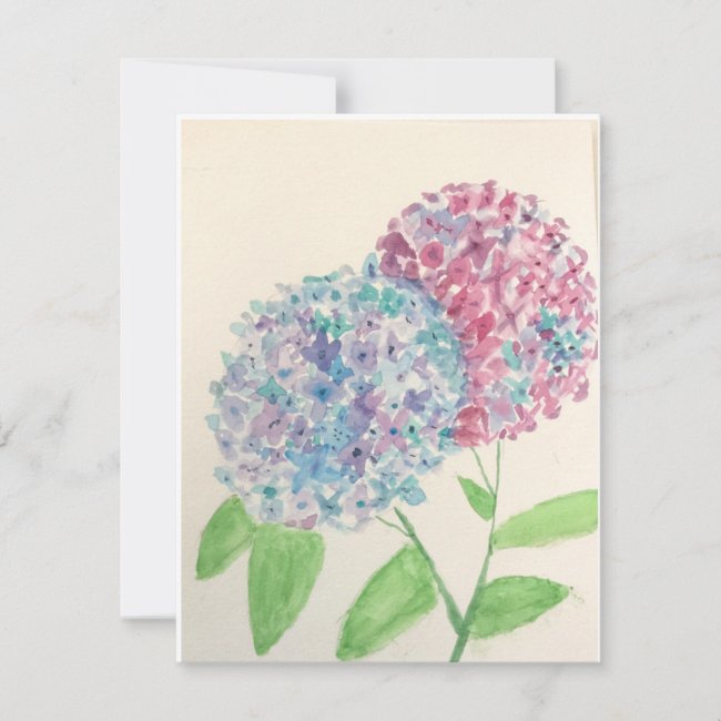 Watercolor Hydrangea Notecard