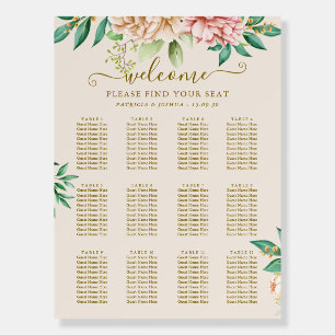 Watercolor Hydrangea Reception Seating Chart Board