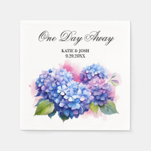 Watercolor Hydrangea Rehearsal Dinner Napkins