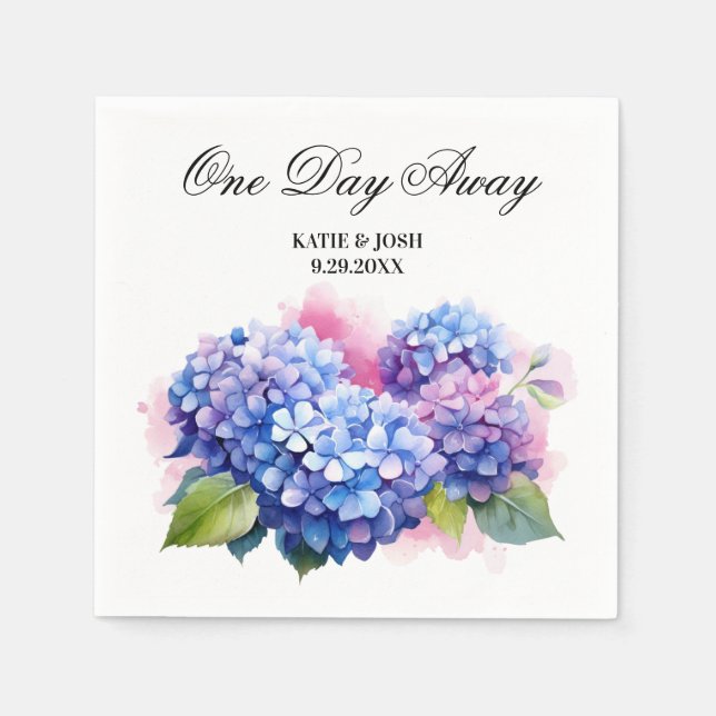 Watercolor Hydrangea Rehearsal Dinner  Napkins (Front)