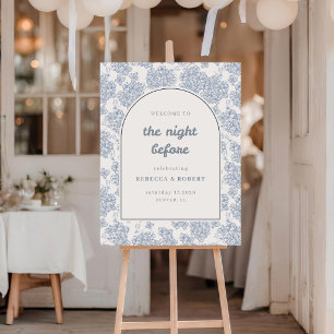 Watercolor Hydrangea The Night Before Wedding Sign