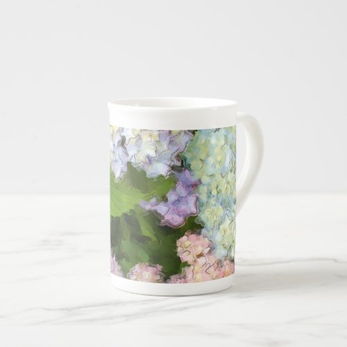 Watercolor Hydrangeas Bone China Tea Cup