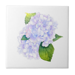 Watercolor Hydrangeas Ceramic Tile