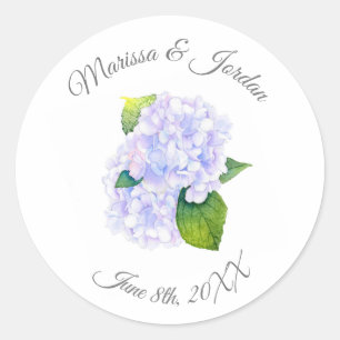 Watercolor Hydrangeas  Classic Round Sticker
