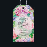 Watercolor Hydrangeas Floral Bridal Shower Gift Tags<br><div class="desc">Elegant watercolor painting of pink,  coral and blue hydrangeas and leaves,  these bridal shower favor gift tags are ready to personalize for any special occasion. Use the Customize Further feature to add or delete text,  align text,  change the font,  font color and layout. MATCHING invitations available in our store.</div>
