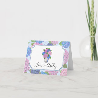 Watercolor Hydrangeas Folded Notes (Blues & Pinks)