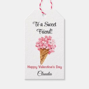 Watercolor Hydrangeas Happy Valentine's Day Friend Gift Tags