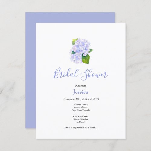 Watercolor Hydrangeas Invitation