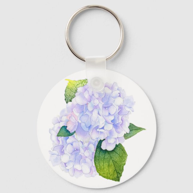 Watercolor Hydrangeas  Keychain (Front)