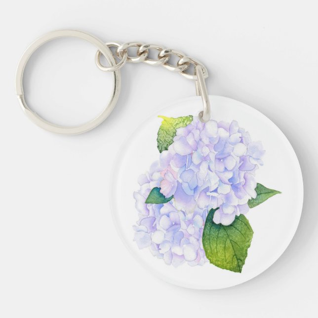 Watercolor Hydrangeas  Keychain (Front)