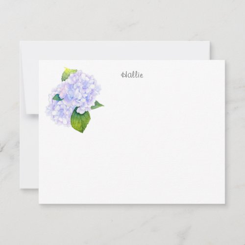 Watercolor Hydrangeas   Note Card