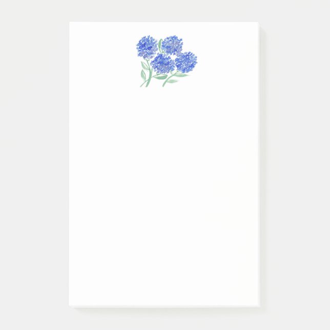 Watercolor Hydrangeas Post-it Notes (Front)