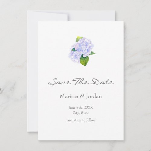 Watercolor Hydrangeas  Save The Date