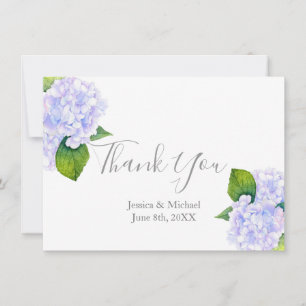 Watercolor Hydrangeas Thank You Card