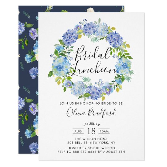 watercolor hydrangeas wreath bridal