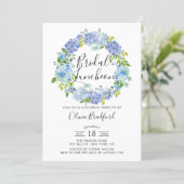 Watercolor Hydrangeas Wreath Bridal Luncheon Invitation (Standing Front)