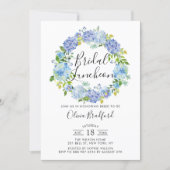 Watercolor Hydrangeas Wreath Bridal Luncheon Invitation (Front)