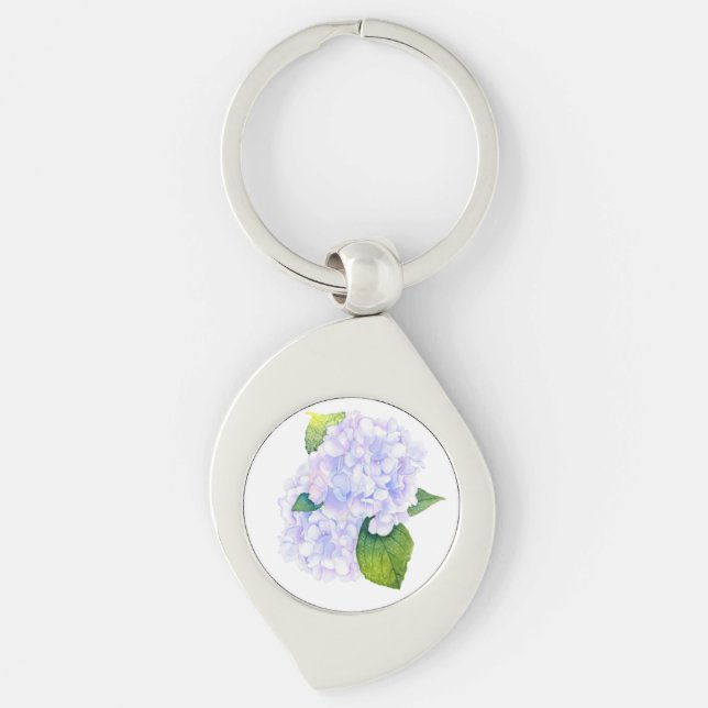 Watercolor Hydrangias Keychain (Front)