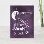 Watercolor - I love you to the moon & back Holiday Card