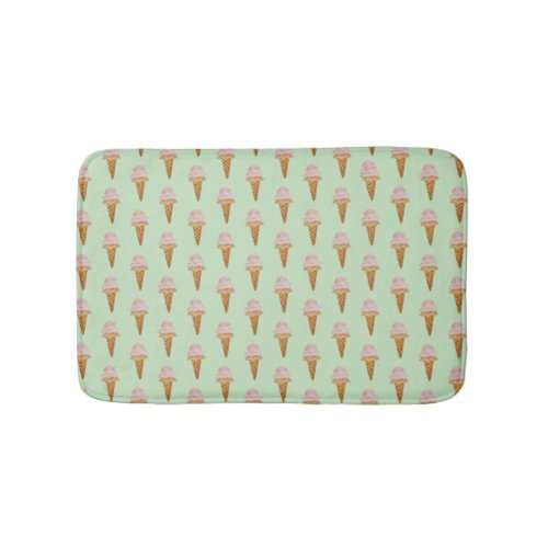 Watercolor Ice Cream Bath Mat mint green