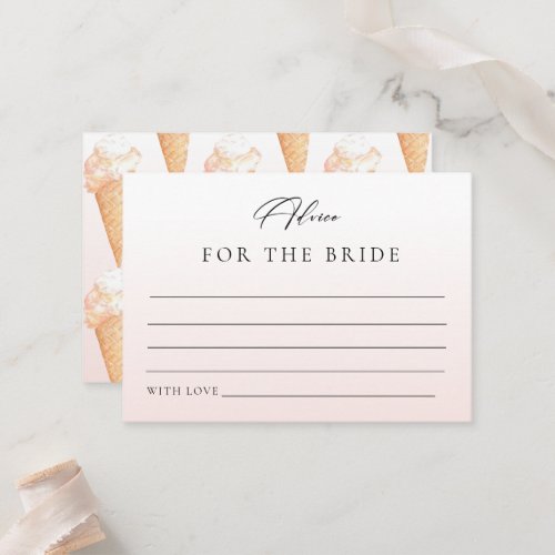 Watercolor Ice Cream Bridal Shower Game Card