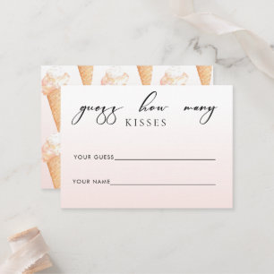 Watercolor Ice Cream Bridal Shower Game Card